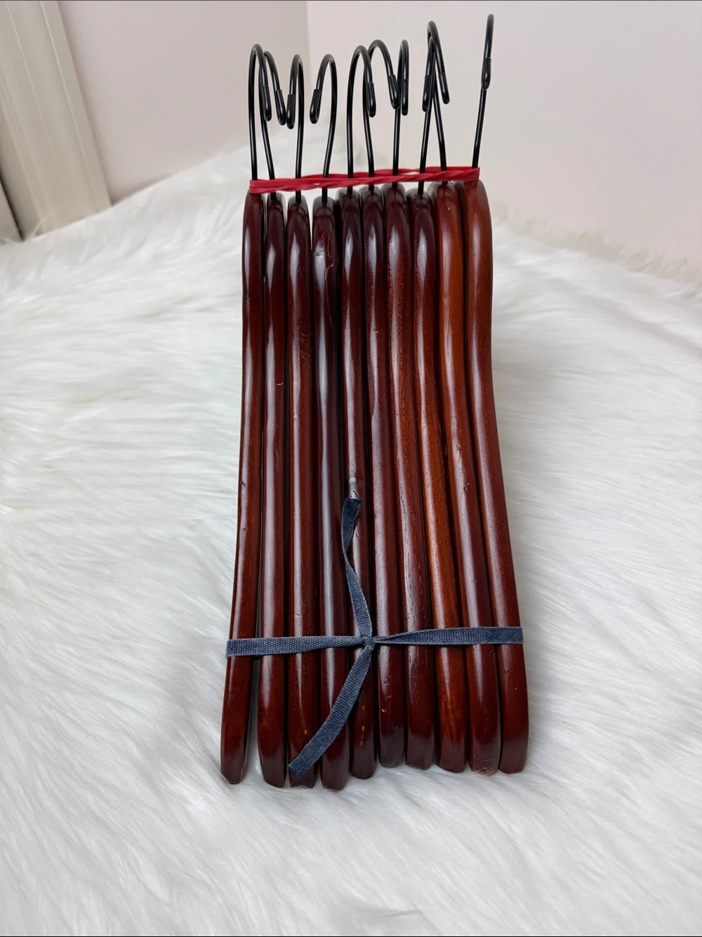 Brookstone Premium Wooden Suit Hangers in Mahogany - Set of 10